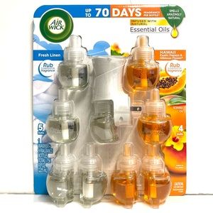 Air Wick INFUSED WITH NATURAL Essential Oils 1 Warmers + 9 Refill